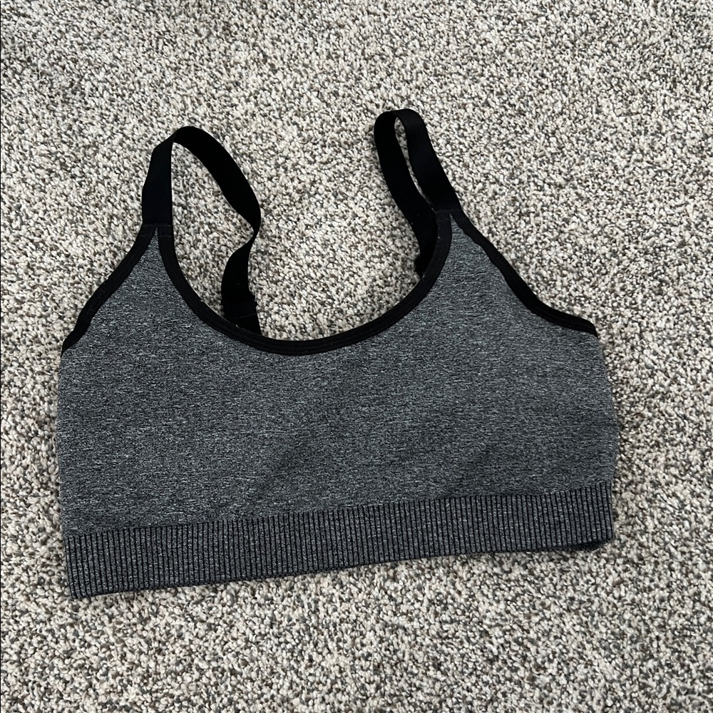 Balance Athletica Charcoal and Black Sports Bra